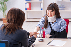 Woman learning what happens when you get hit by a car