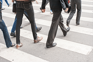 Pedestrians walking 