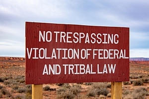 Sign stating tribal law