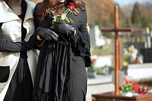 Family at funeral 