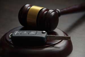 Gavel and car keys