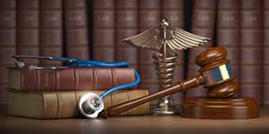 Gavel and Roswell personal injury law books