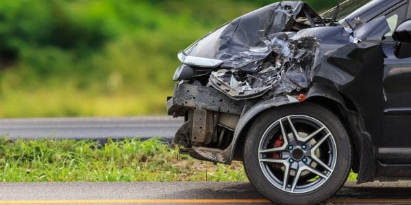 Damaged car after a road accident. There are limitations on personal injury claims arising from automobile accidents